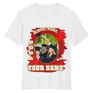 Custom White Old Gold 3D Graduation Performance T-Shirt