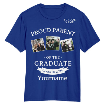 Custom Royal White 3D Graduation Performance T-Shirt