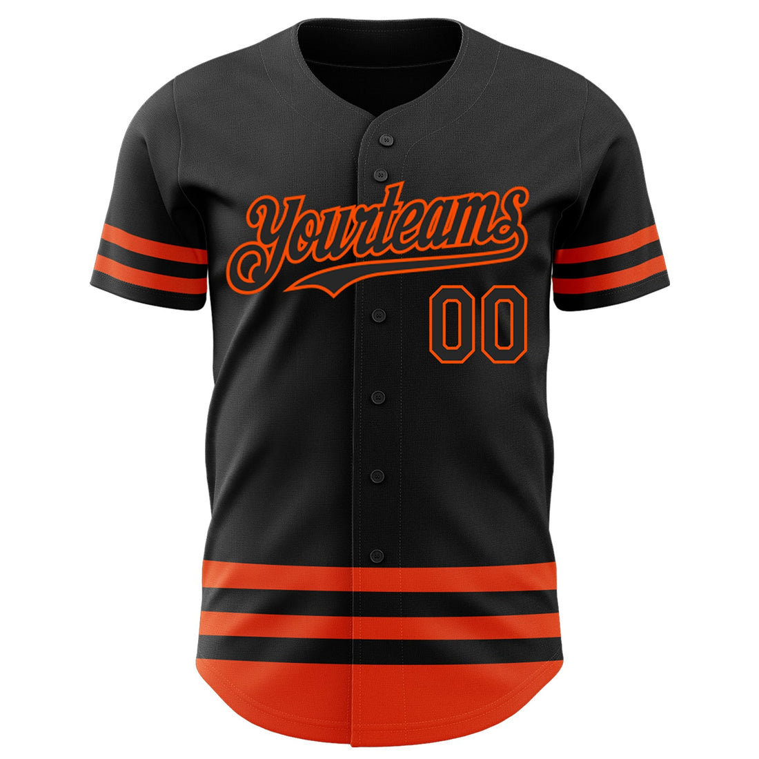 Custom Black Orange Line Authentic Baseball Jersey