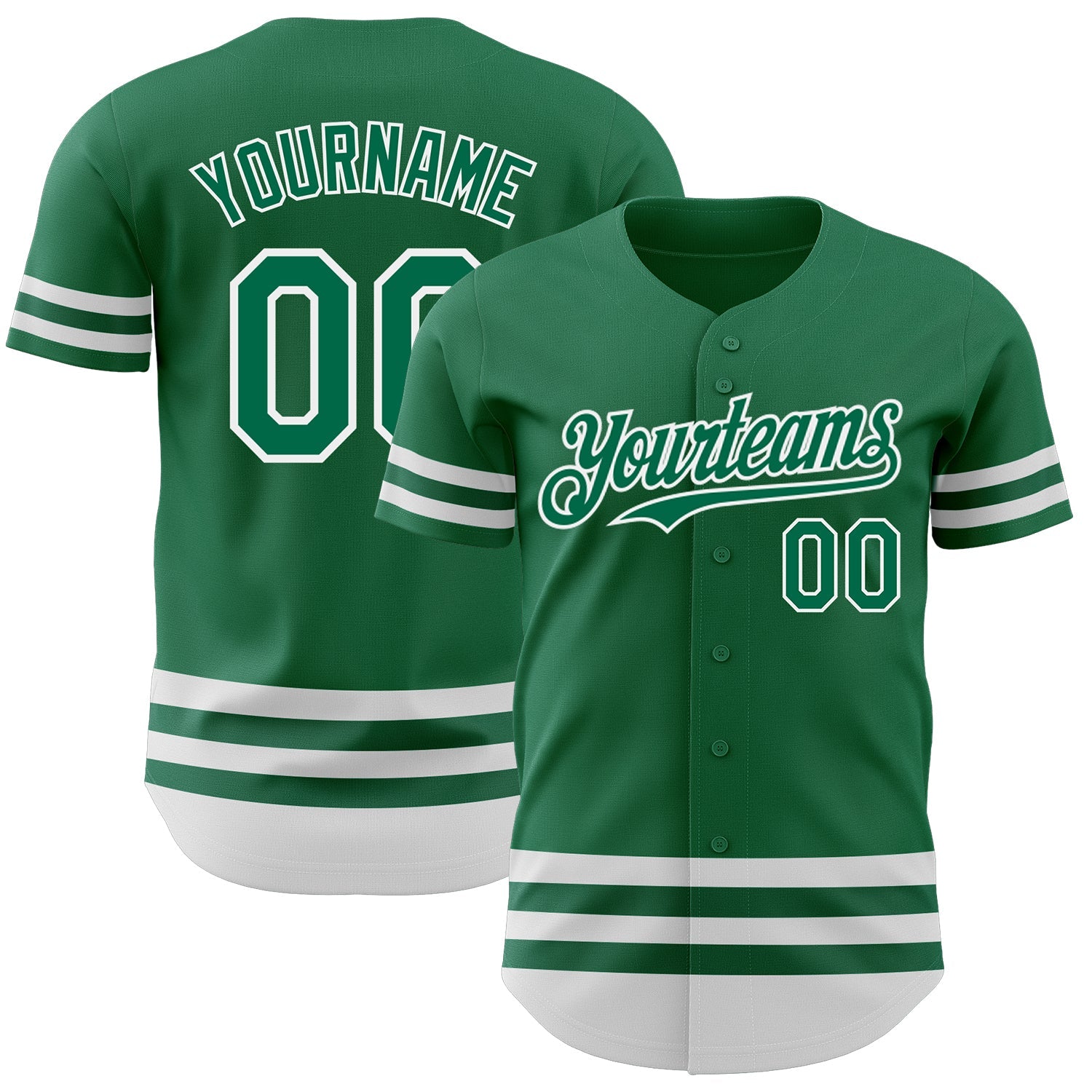 Custom Kelly Green White Line Authentic Baseball Jersey