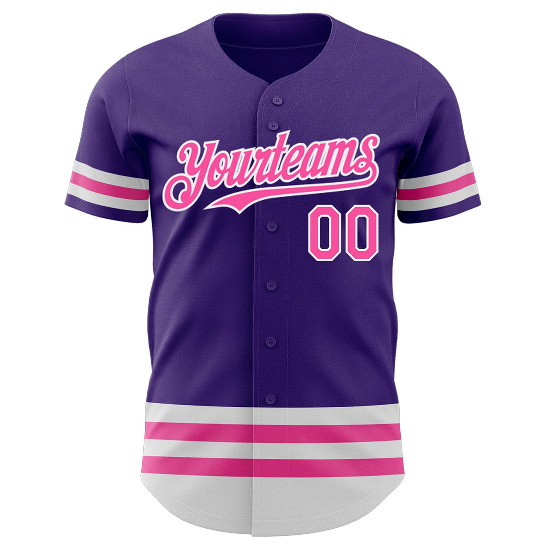 Custom Purple Pink-White Line Authentic Baseball Jersey