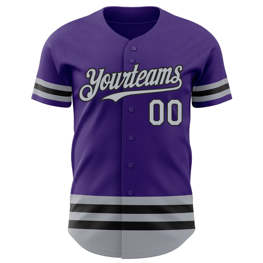 Custom Purple Gray-Black Line Authentic Baseball Jersey