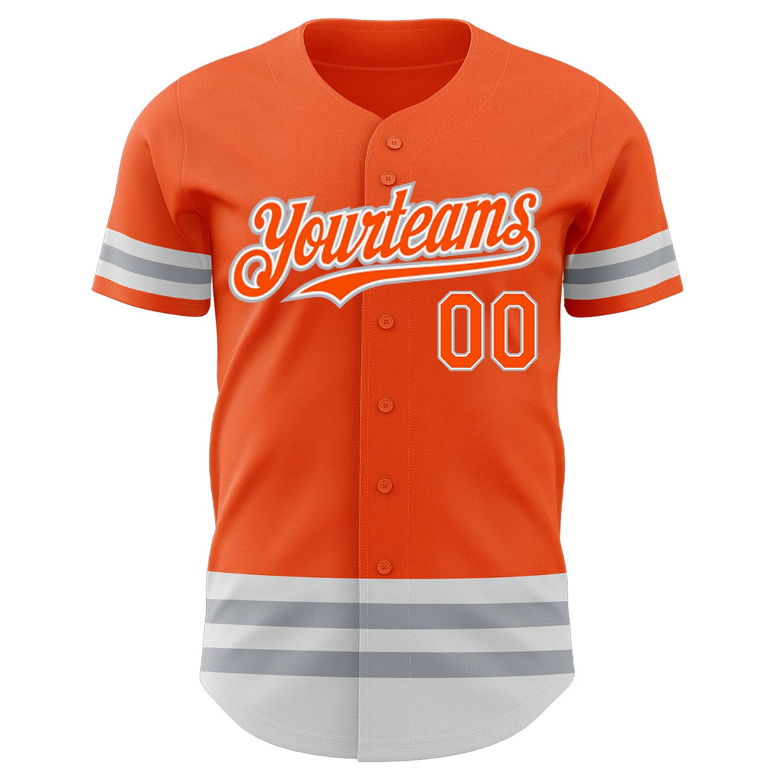 Custom Orange White-Gray Line Authentic Baseball Jersey