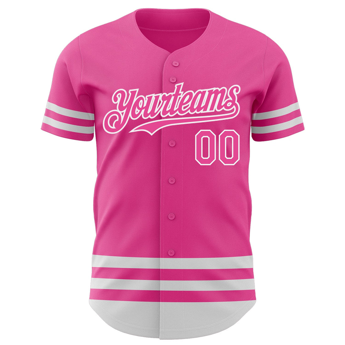 Custom Pink White Line Authentic Baseball Jersey