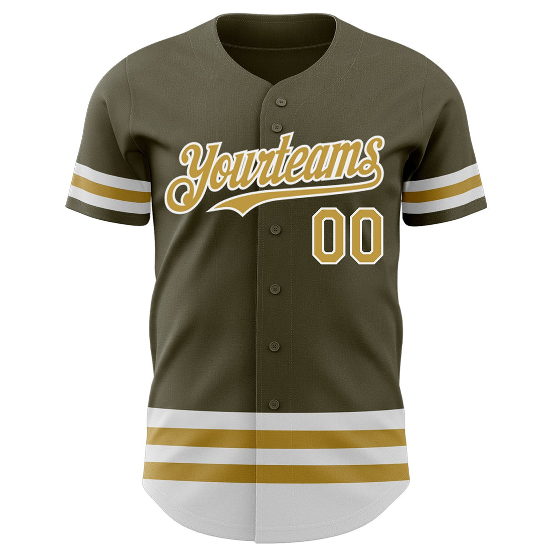 Custom Olive Old Gold-White Line Authentic Salute To Service Baseball Jersey