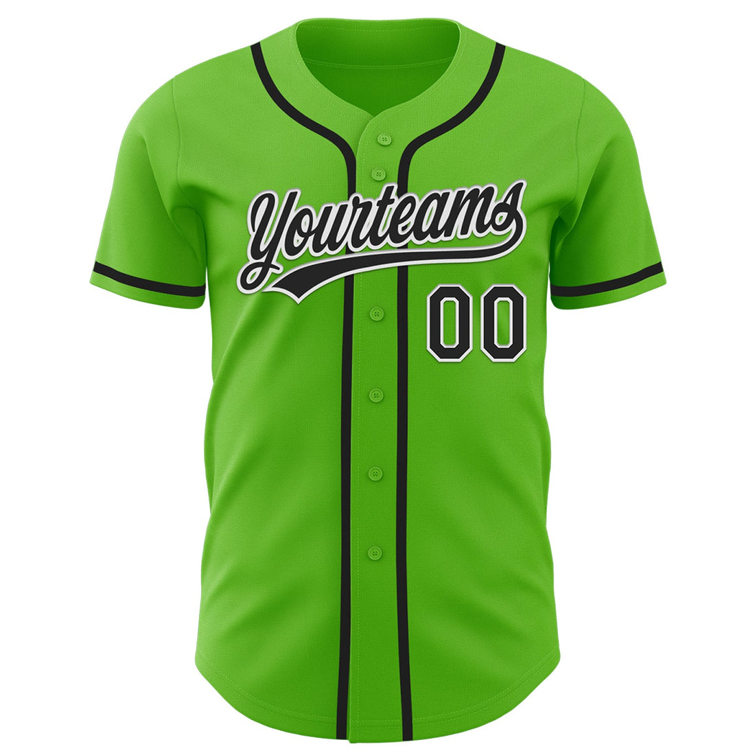 Custom Aurora Green Black-White Authentic Baseball Jersey