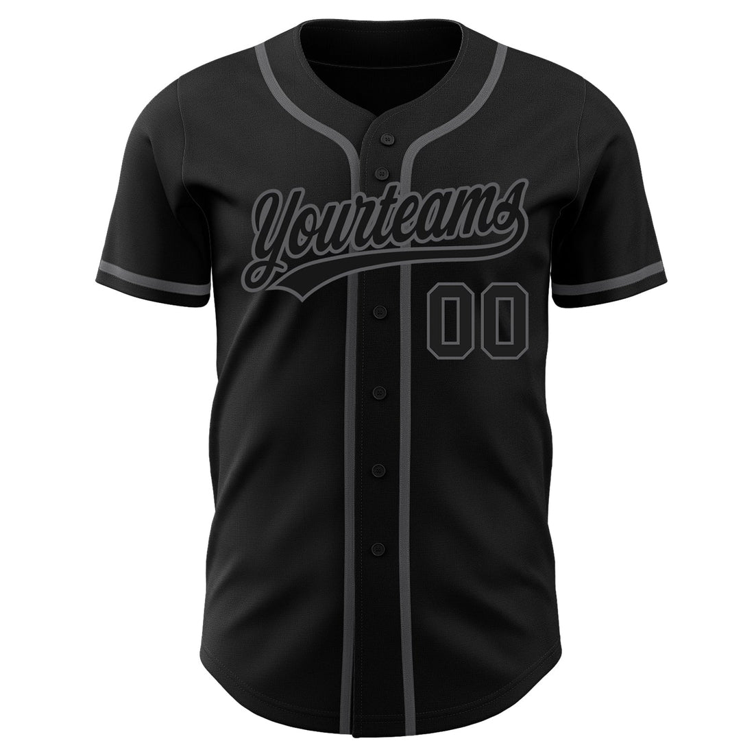 Custom Black Black-Steel Gray Authentic Baseball Jersey