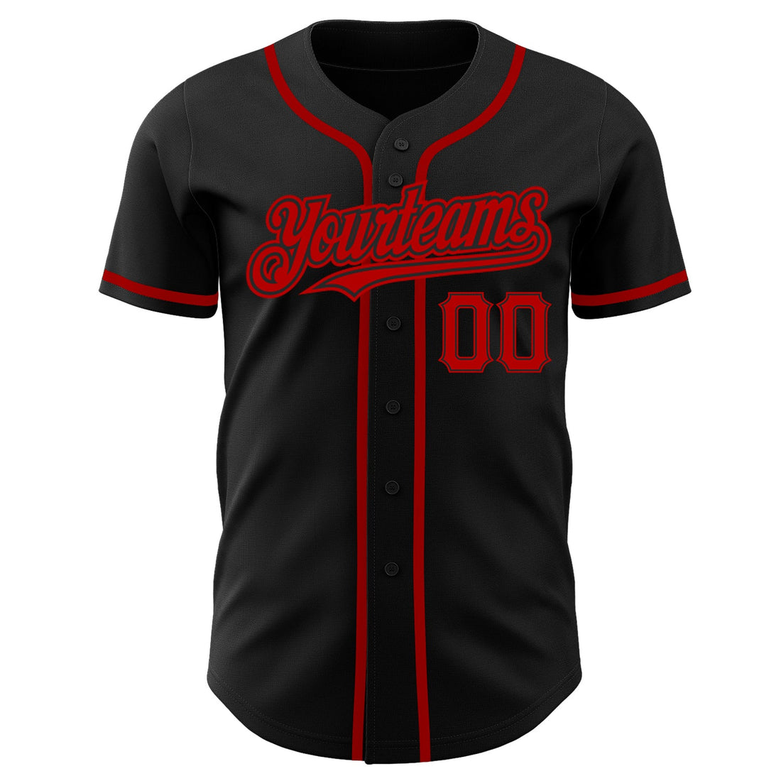 Custom Black Red Authentic Baseball Jersey