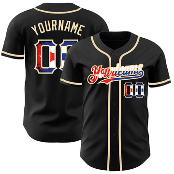 Custom Black Vintage Cuban Flag-City Cream Authentic Baseball Jersey