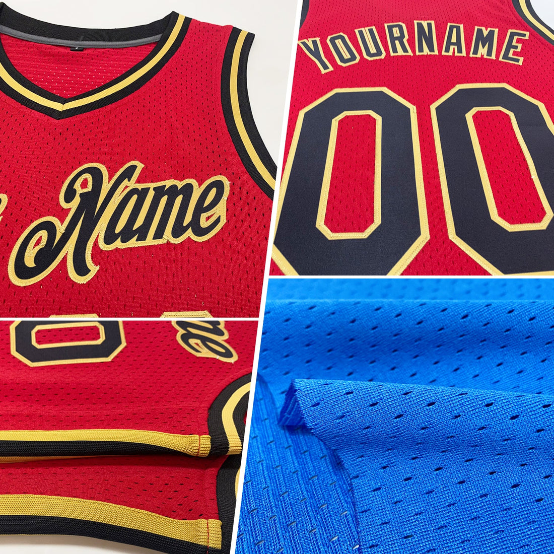 Custom Blue Red-Black Authentic Throwback Basketball Jersey