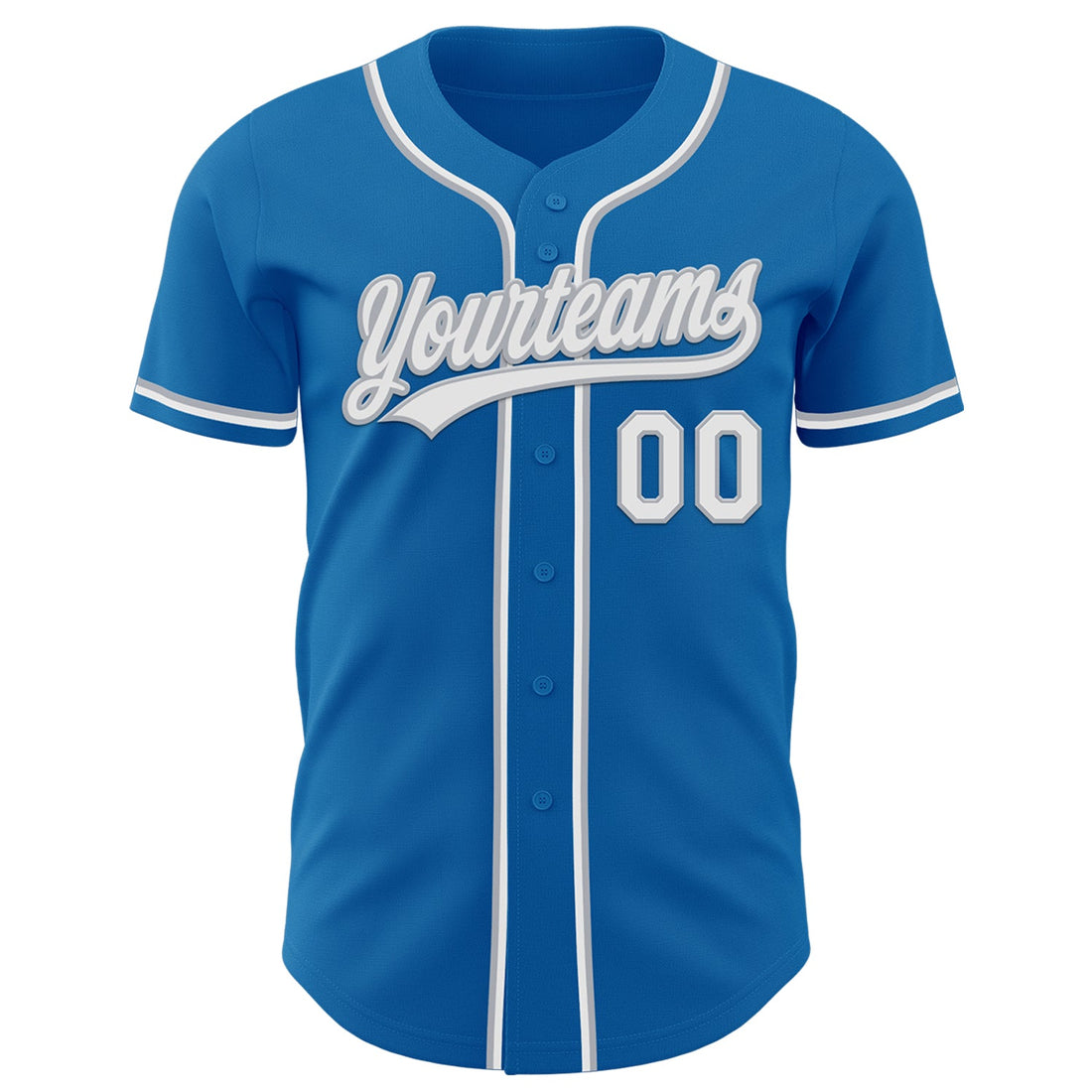 Custom Blue White-Gray Authentic Baseball Jersey