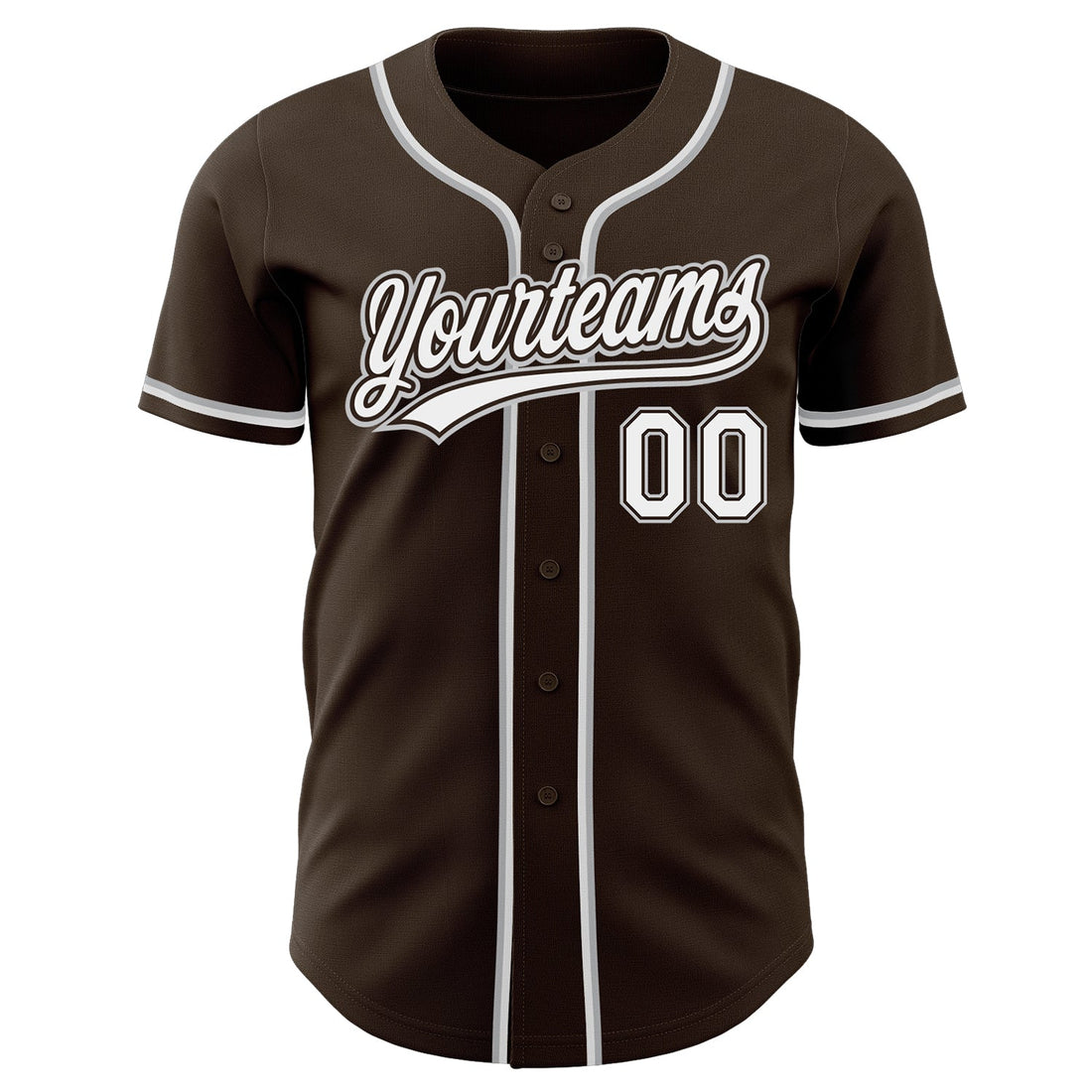 Custom Brown White-Gray Authentic Baseball Jersey