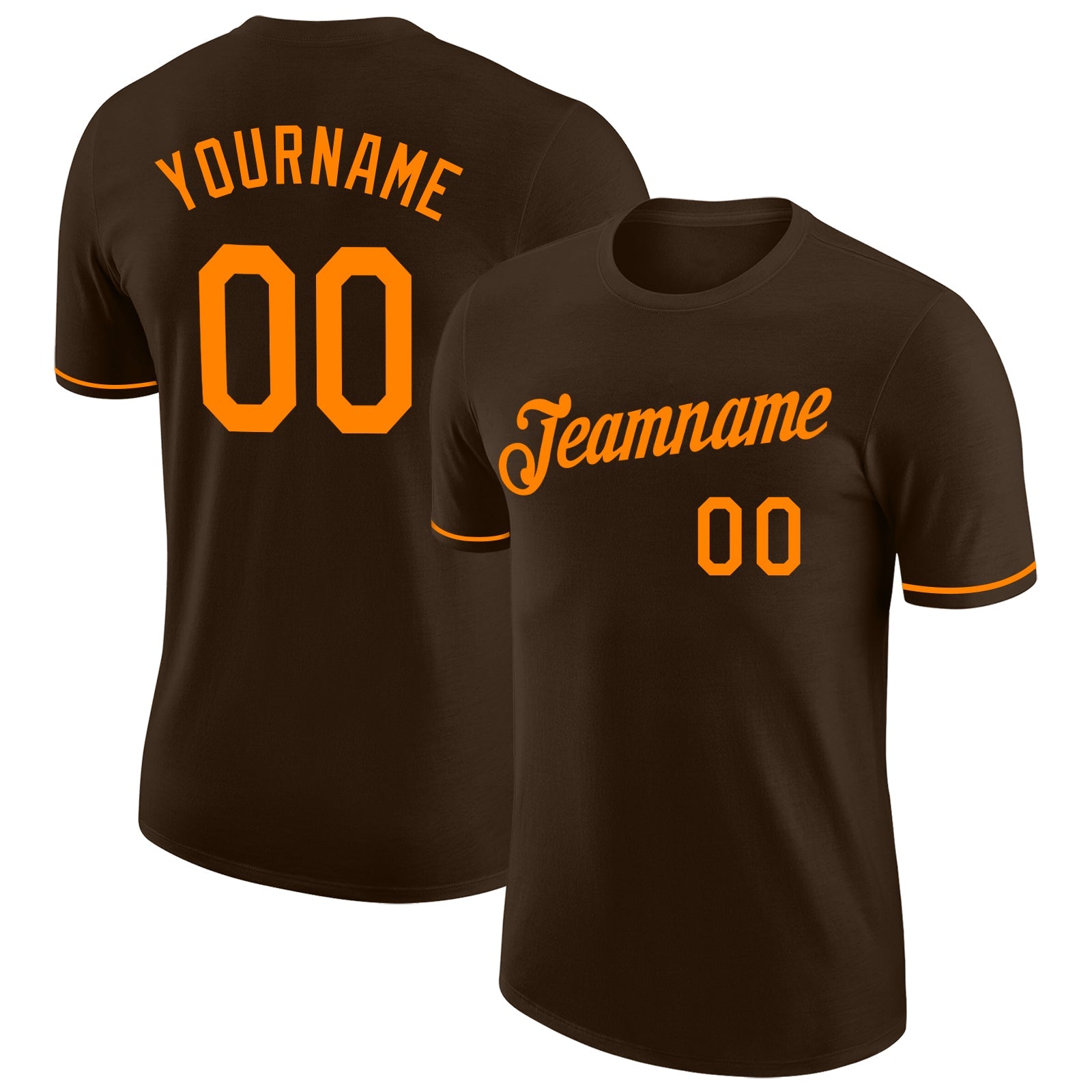 Custom Brown Bay Orange Performance T-Shirt