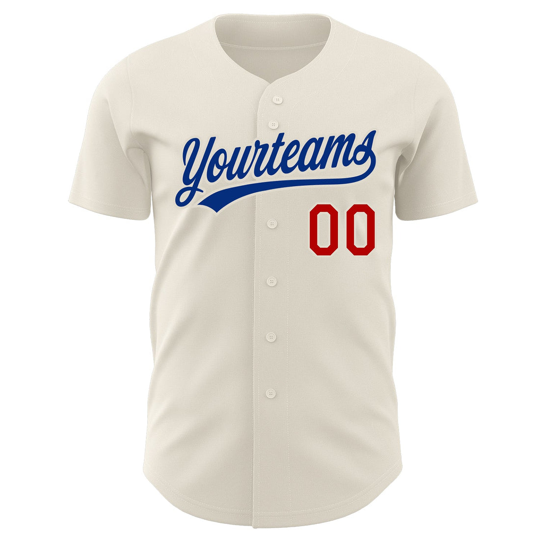 Custom Cream Red-Royal Authentic Baseball Jersey