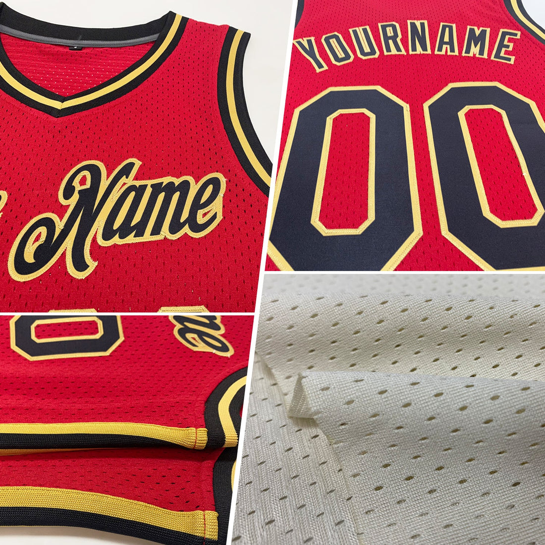 Custom Cream Black-Gold Authentic Throwback Basketball Jersey