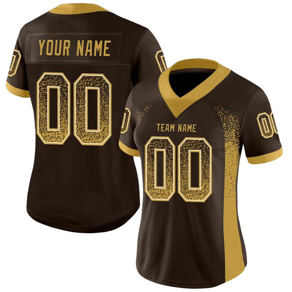 Custom Navy Old Gold-Cream Mesh Drift Fashion Football Jersey