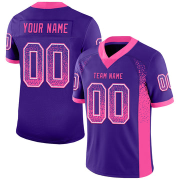 Custom Purple Pink-White Mesh Drift Fashion Football Jersey