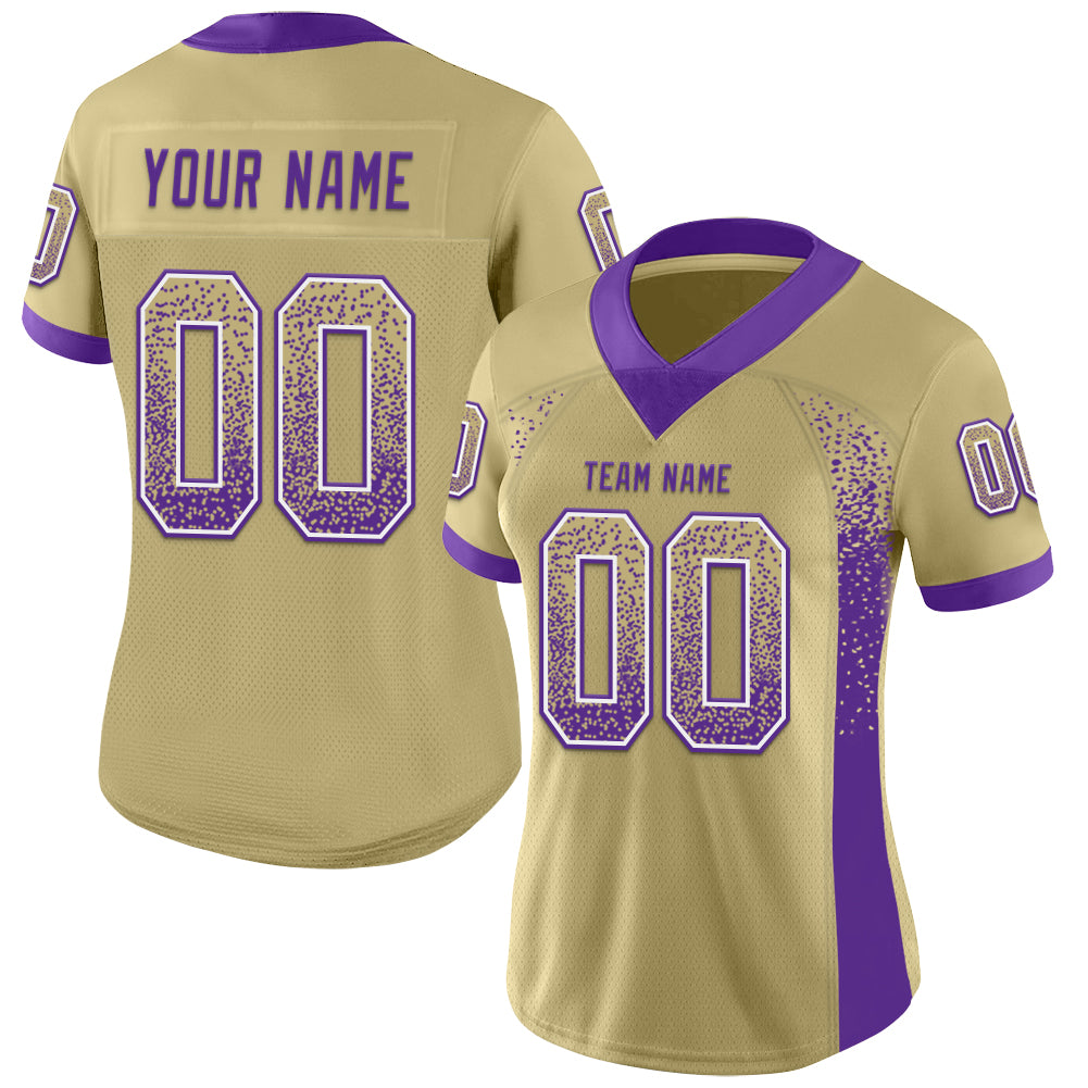 Custom Vegas Gold Purple-White Mesh Drift Fashion Football Jersey