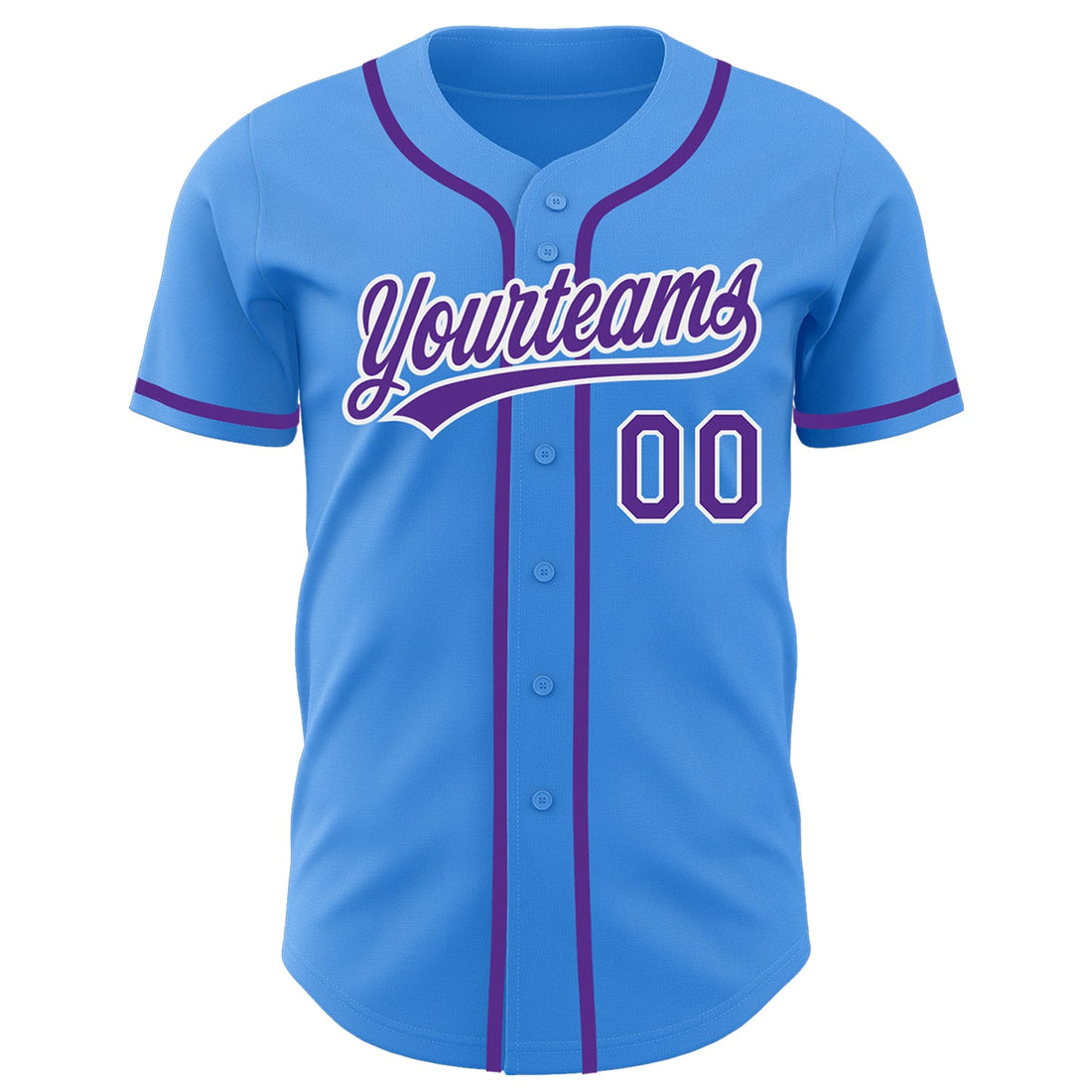 Custom Electric Blue Purple-White Authentic Baseball Jersey