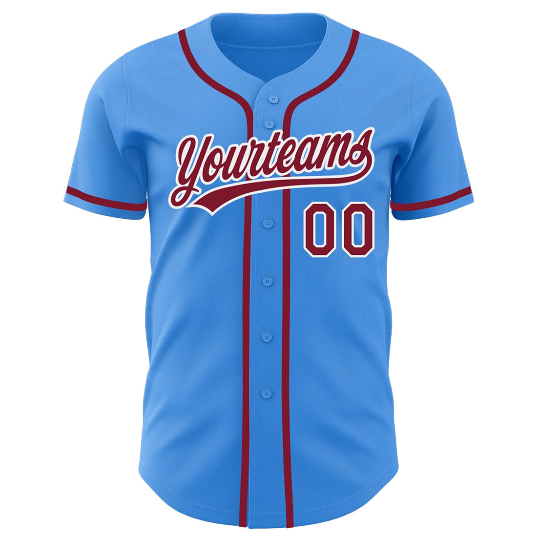 Custom Electric Blue Crimson-White Authentic Baseball Jersey