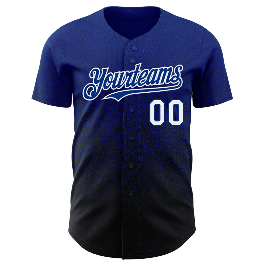 Custom Royal White-Black Authentic Fade Fashion Baseball Jersey