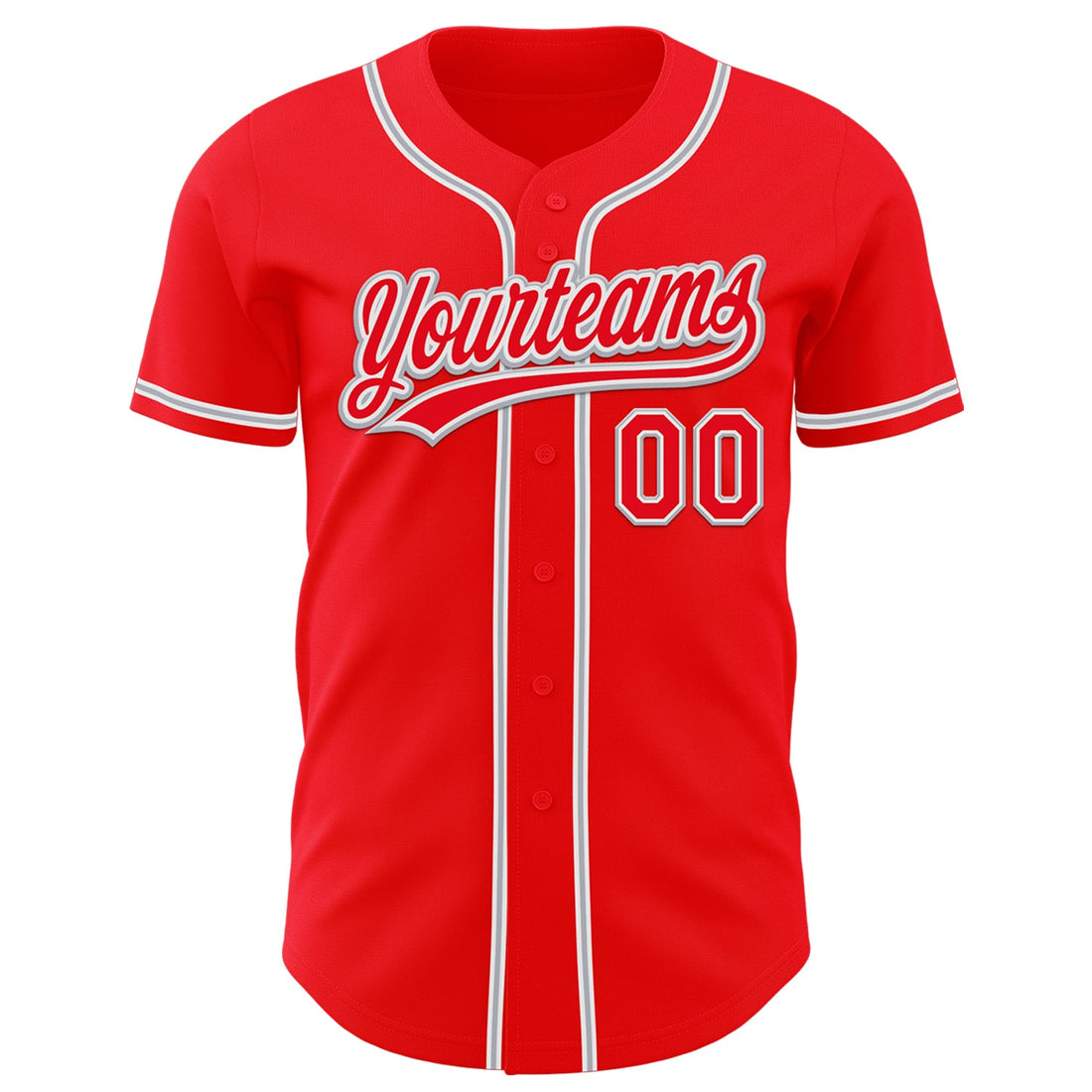 Custom Fire Red White-Gray Authentic Baseball Jersey