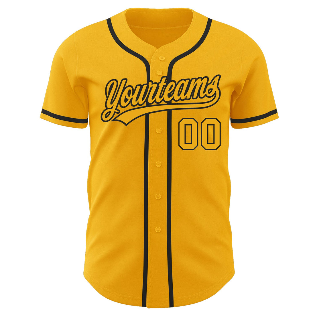 Custom Gold Gold-Black Authentic Baseball Jersey