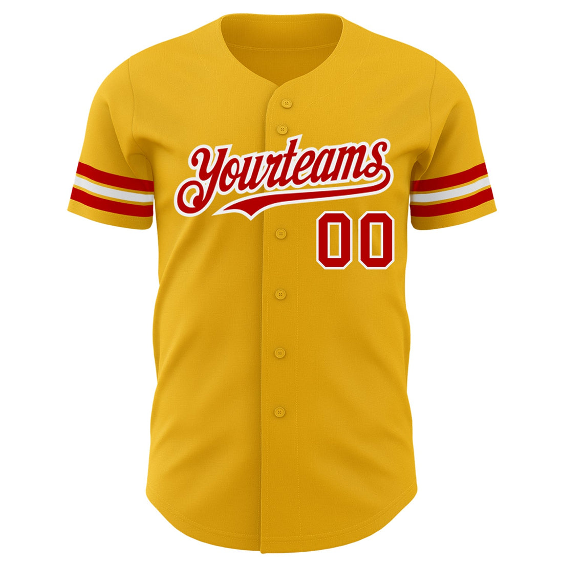 Custom Gold Red-White Authentic Baseball Jersey