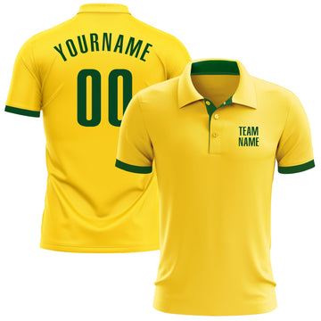 Custom Yellow Green Performance Golf Polo Shirt