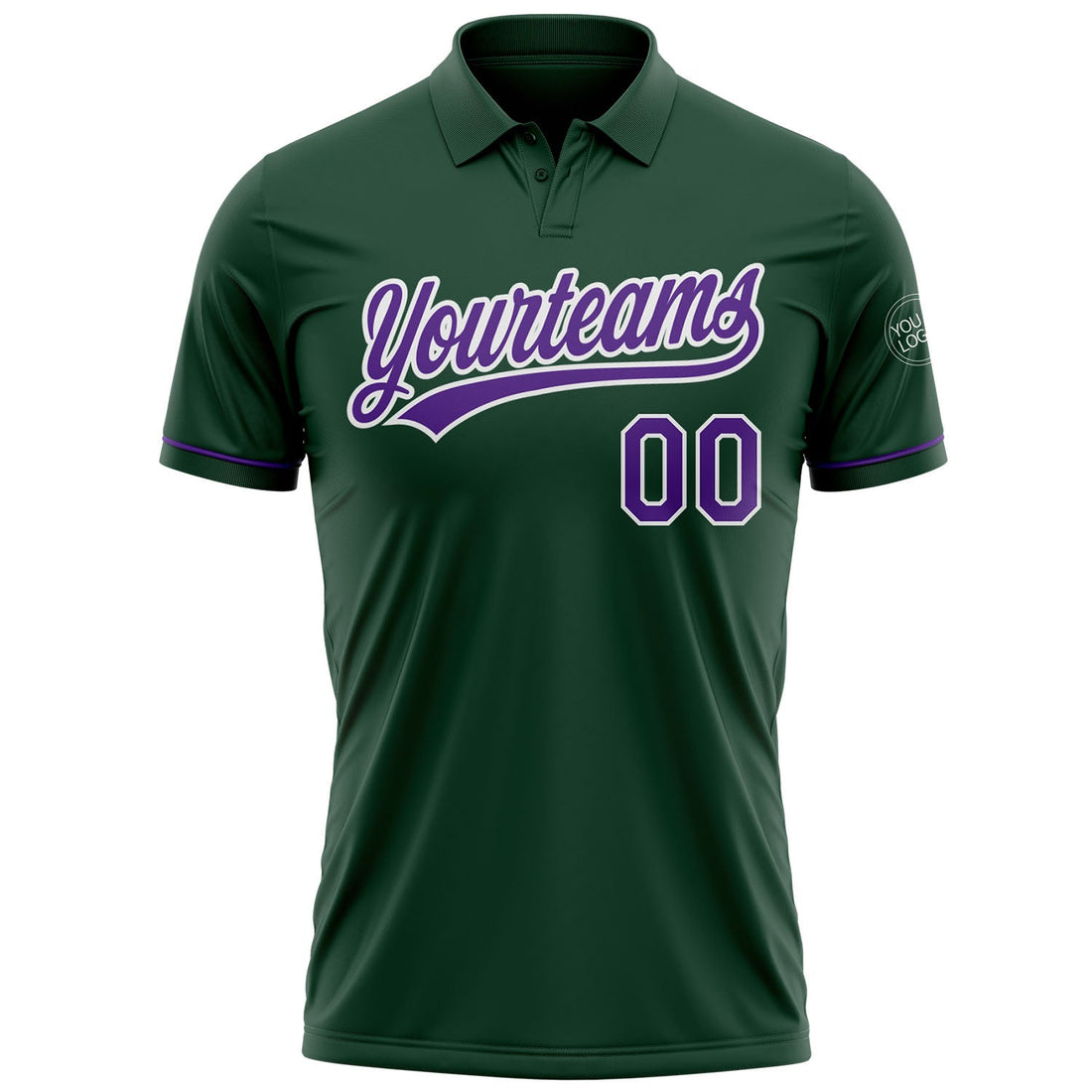 Custom Green Purple-White Performance Vapor Golf Polo Shirt