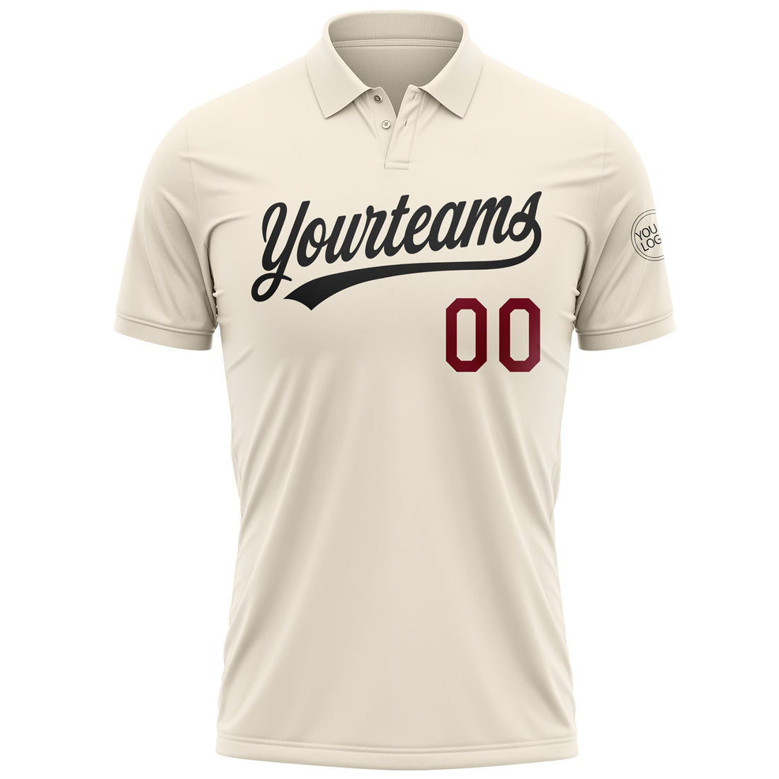 Custom Cream Crimson-Black Performance Vapor Golf Polo Shirt