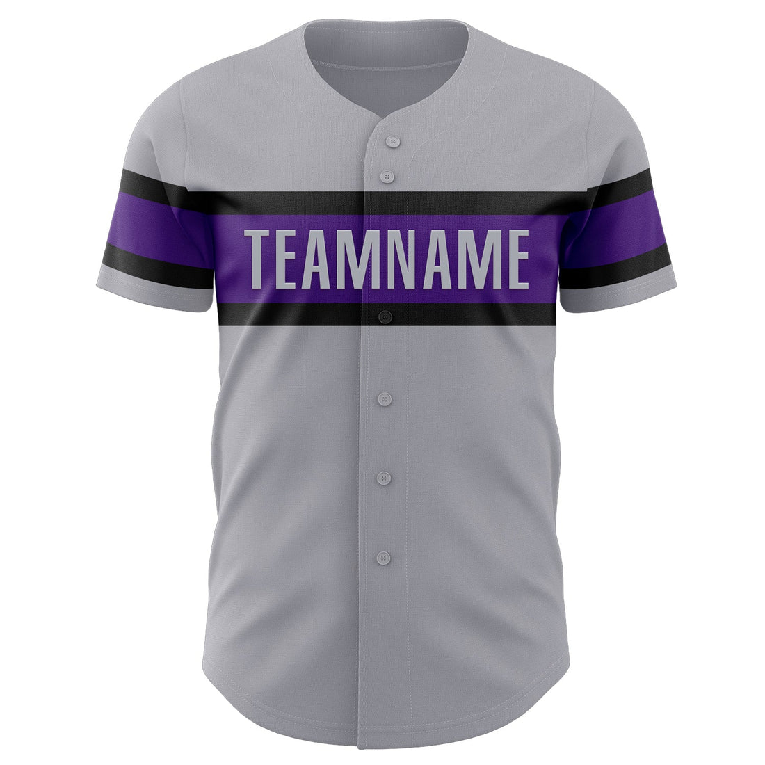 Custom Gray Purple-Black Authentic Baseball Jersey