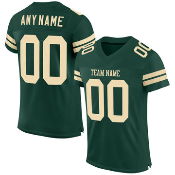 Custom Green Cream Mesh Authentic Football Jersey