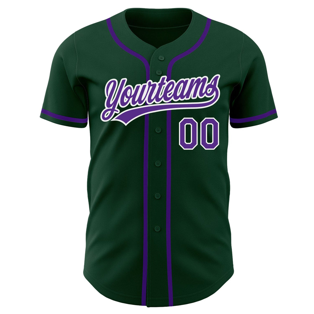 Custom Green Purple-White Authentic Baseball Jersey