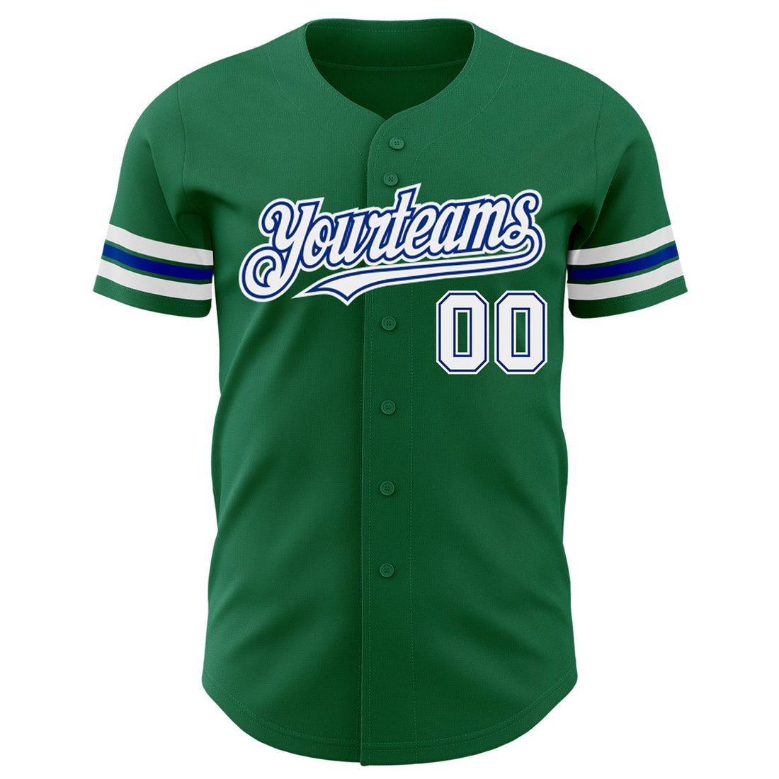 Custom Kelly Green White-Royal Authentic Baseball Jersey