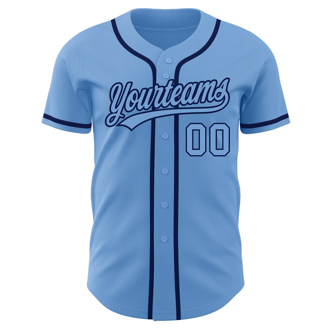 Custom Light Blue Light Blue-Navy Authentic Baseball Jersey