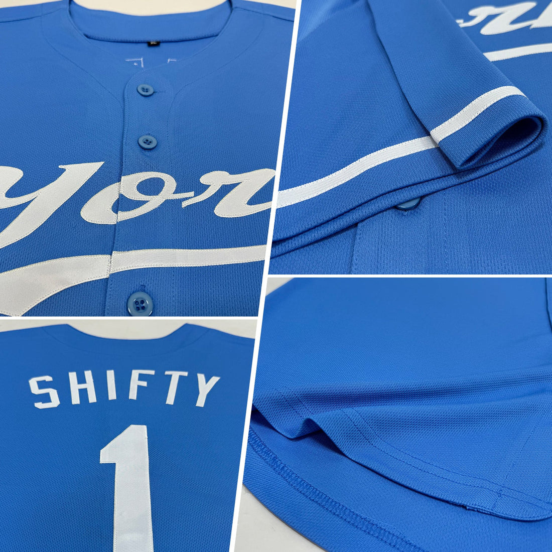 Custom Light Blue White Authentic Baseball Jersey