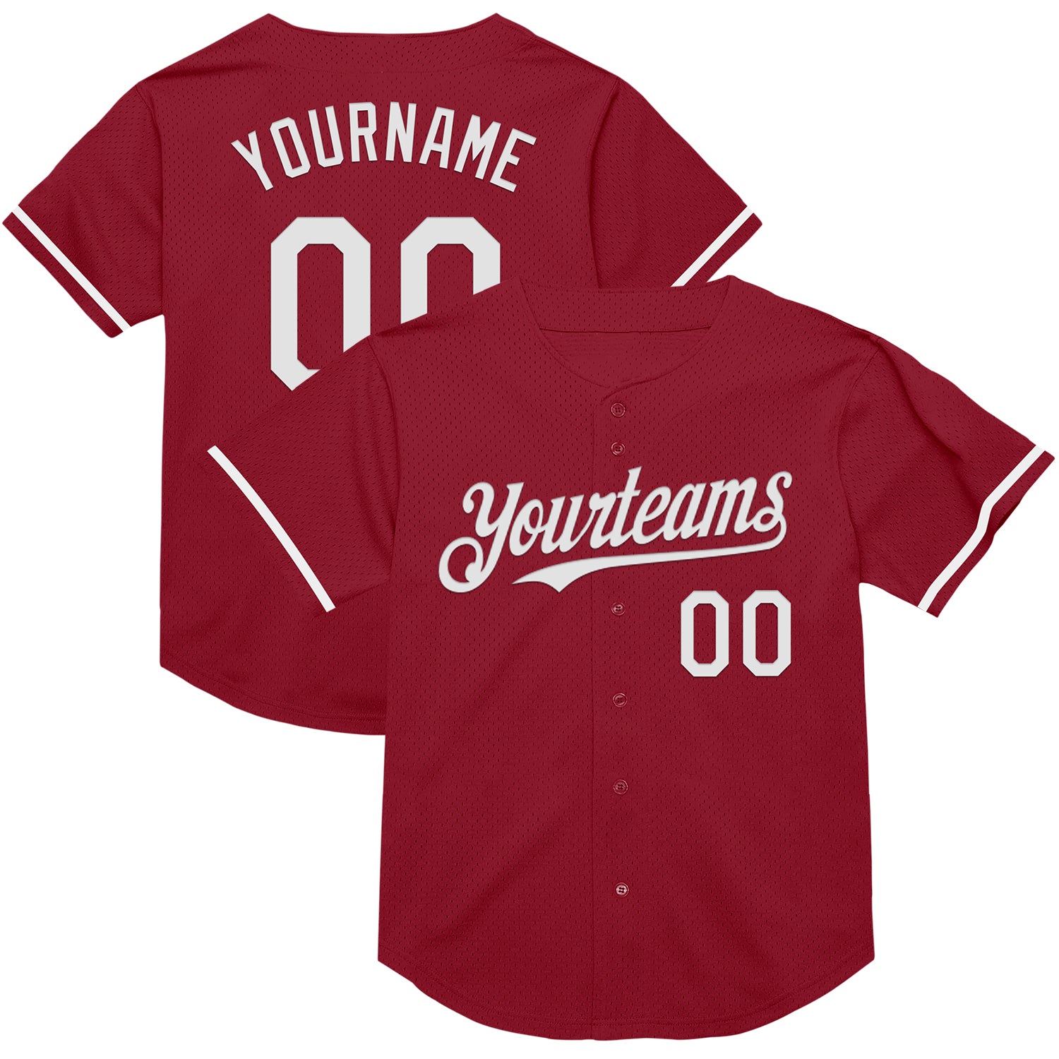 Custom Maroon White Mesh Authentic Throwback Baseball Jersey