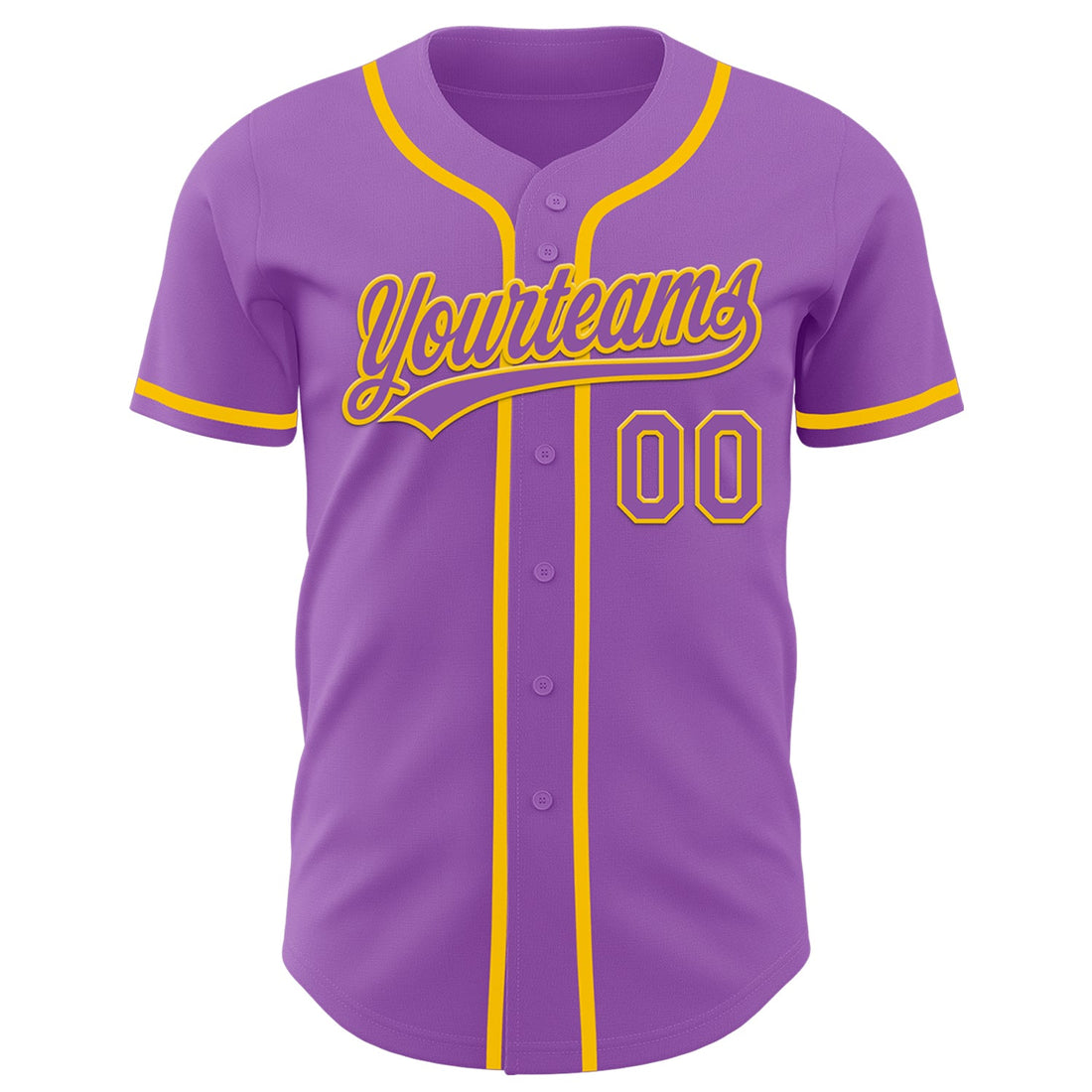 Custom Medium Purple Yellow Authentic Baseball Jersey