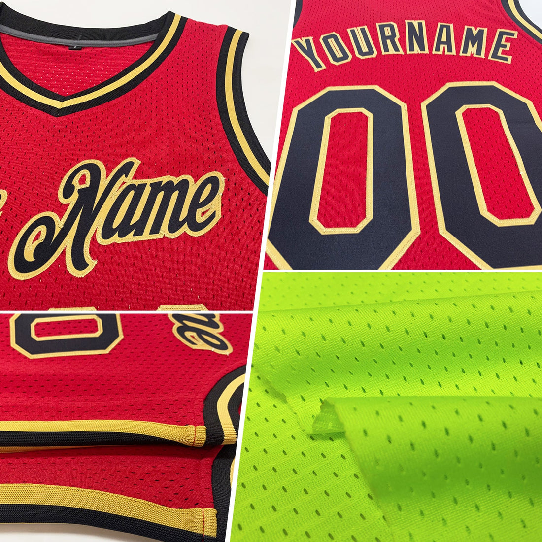 Custom Neon Green Navy-White Authentic Throwback Basketball Jersey