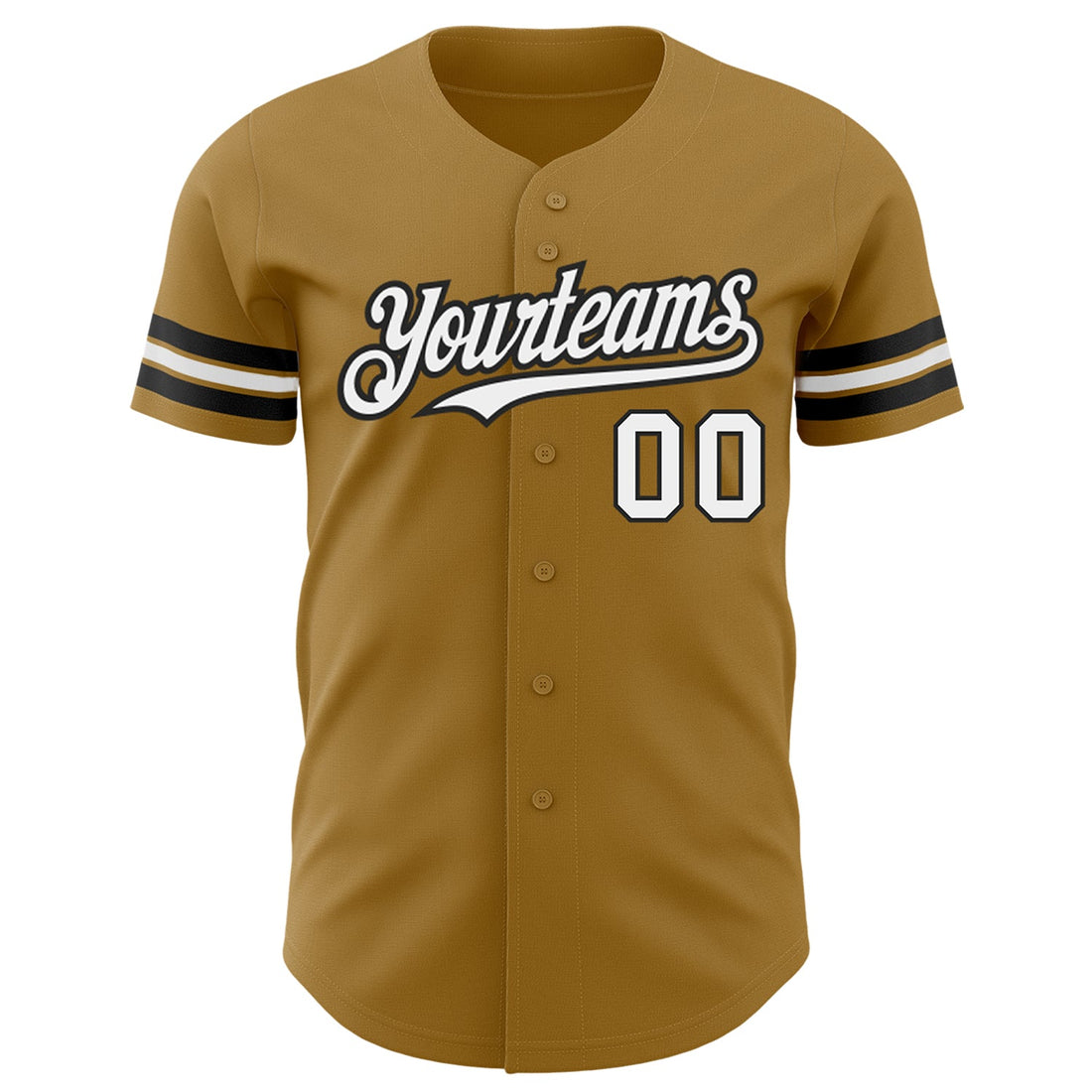 Custom Old Gold White-Black Authentic Baseball Jersey