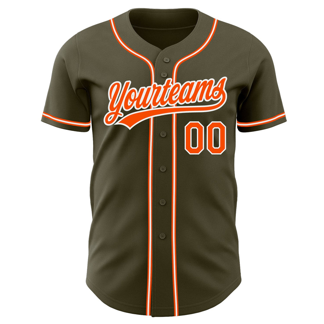 Custom Olive Orange-White Authentic Salute To Service Baseball Jersey