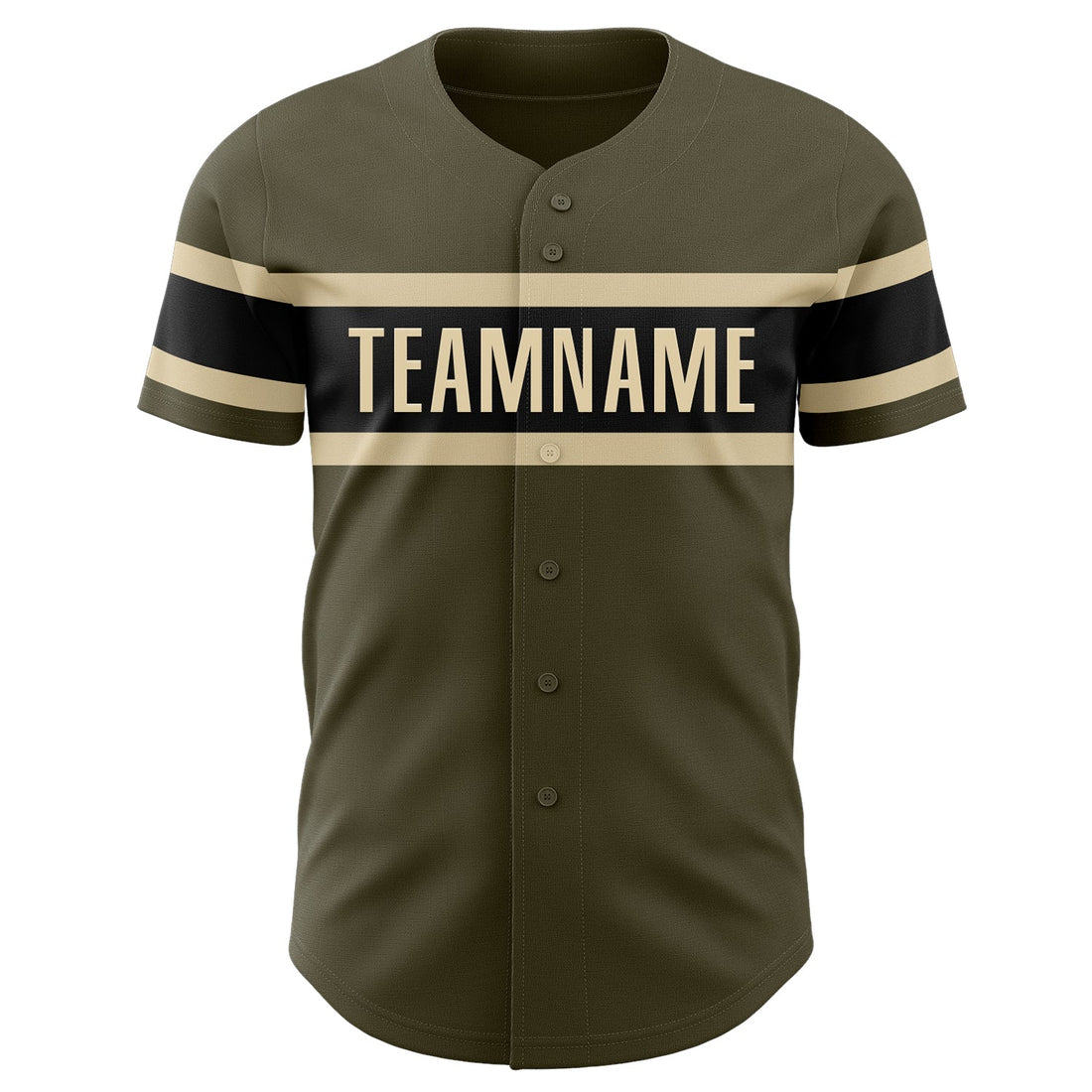 Custom Olive Vintage USA Flag Black-Cream Authentic Salute To Service Baseball Jersey