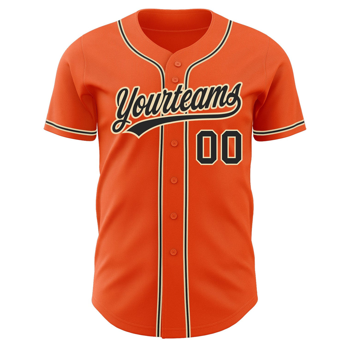 Custom Orange Black-City Cream Authentic Baseball Jersey