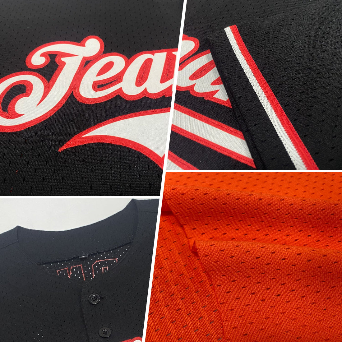 Custom Orange Black-City Cream Mesh Authentic Throwback Baseball Jersey