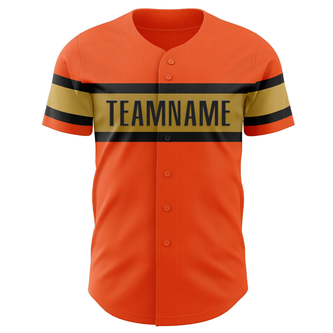 Custom Orange Black-Old Gold Authentic Baseball Jersey