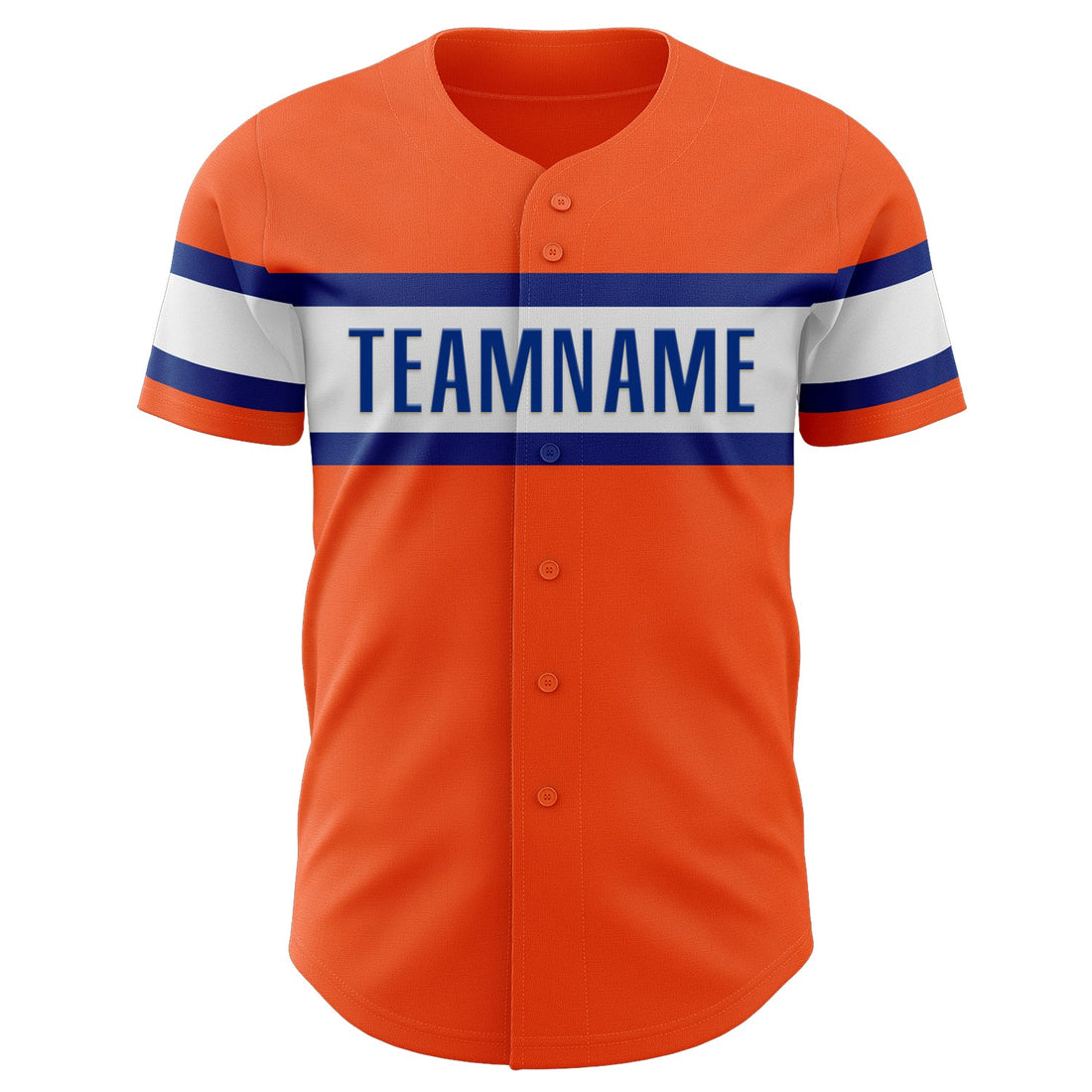 Custom Orange Royal-White Authentic Baseball Jersey