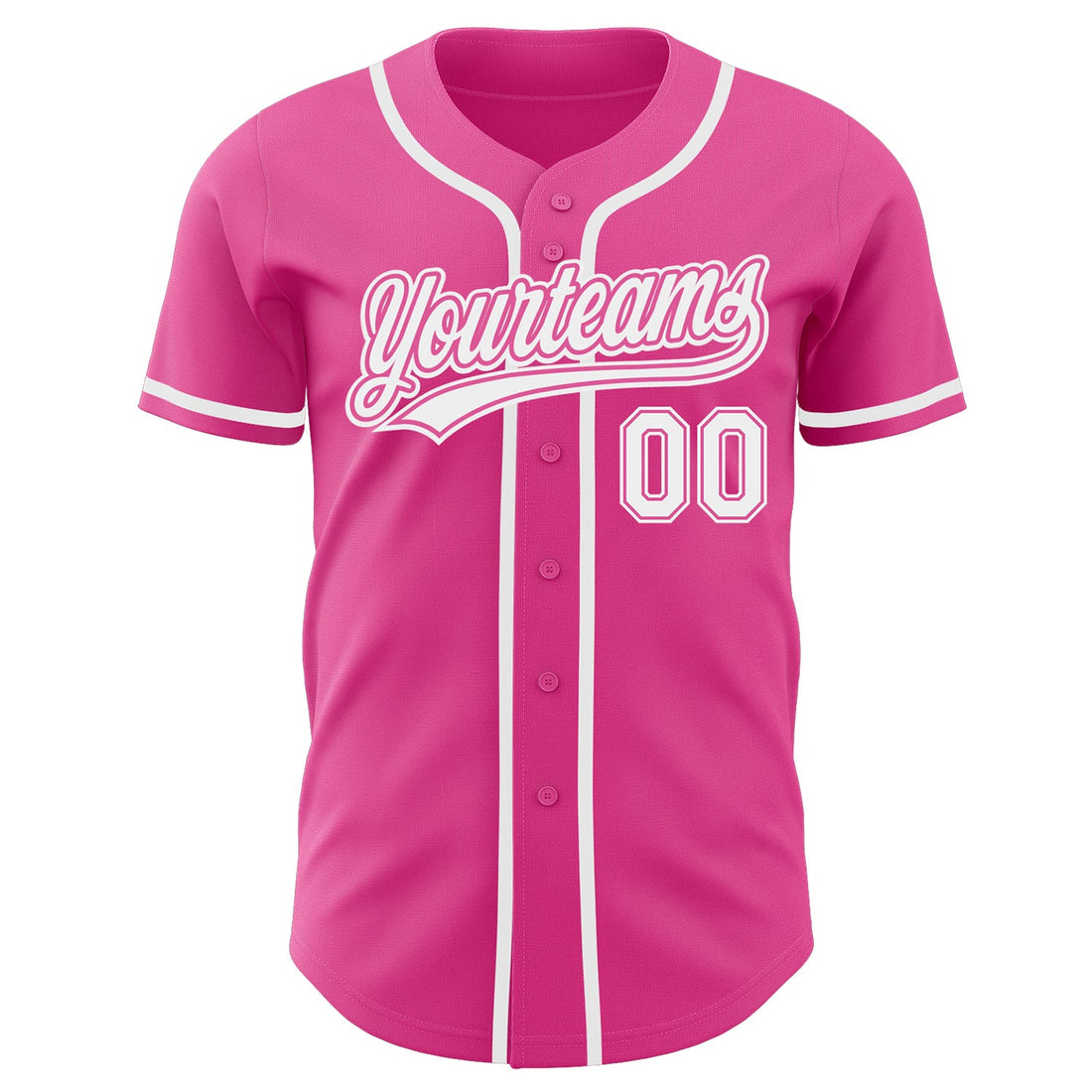 Custom Pink White Authentic Baseball Jersey