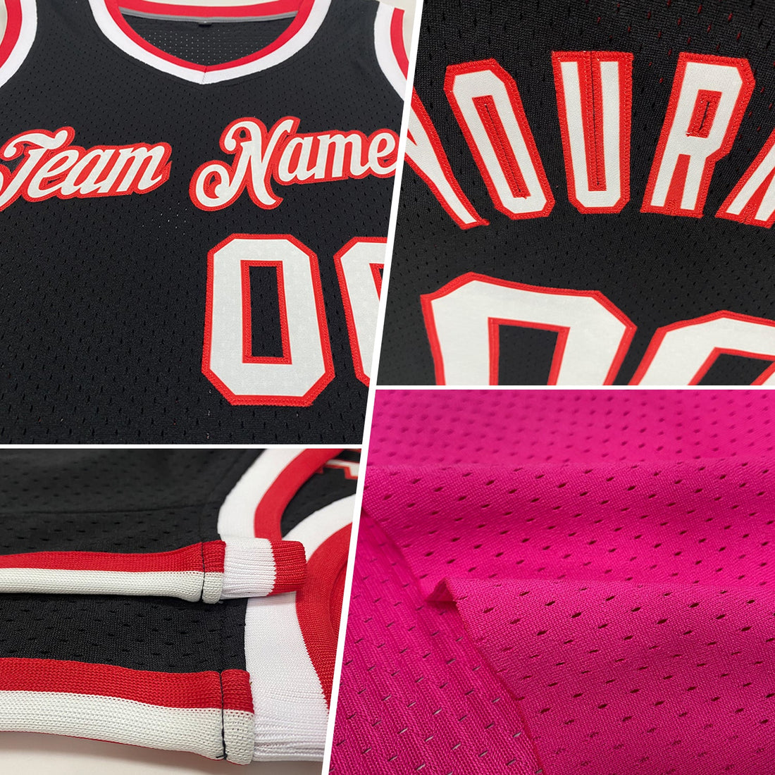 Custom Pink White-Light Blue Authentic Throwback Basketball Jersey