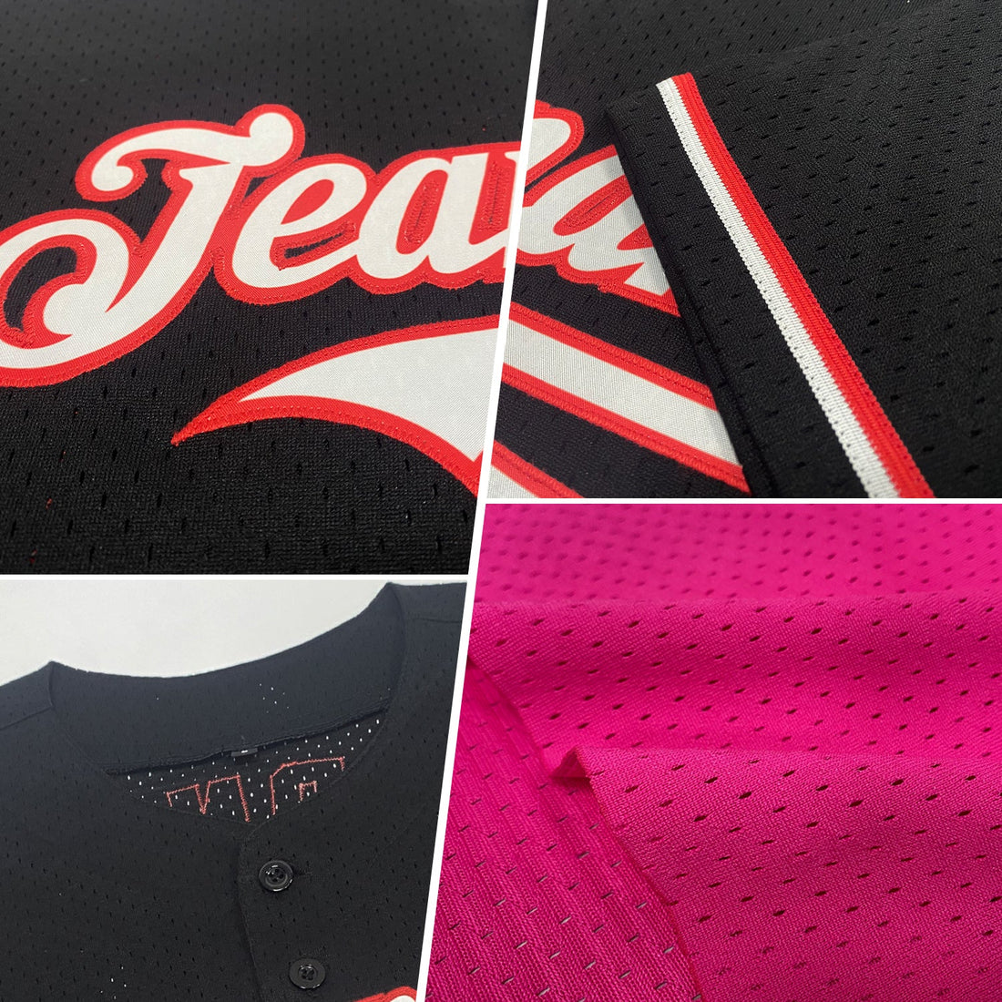 Custom Pink White-Yellow Mesh Authentic Throwback Baseball Jersey